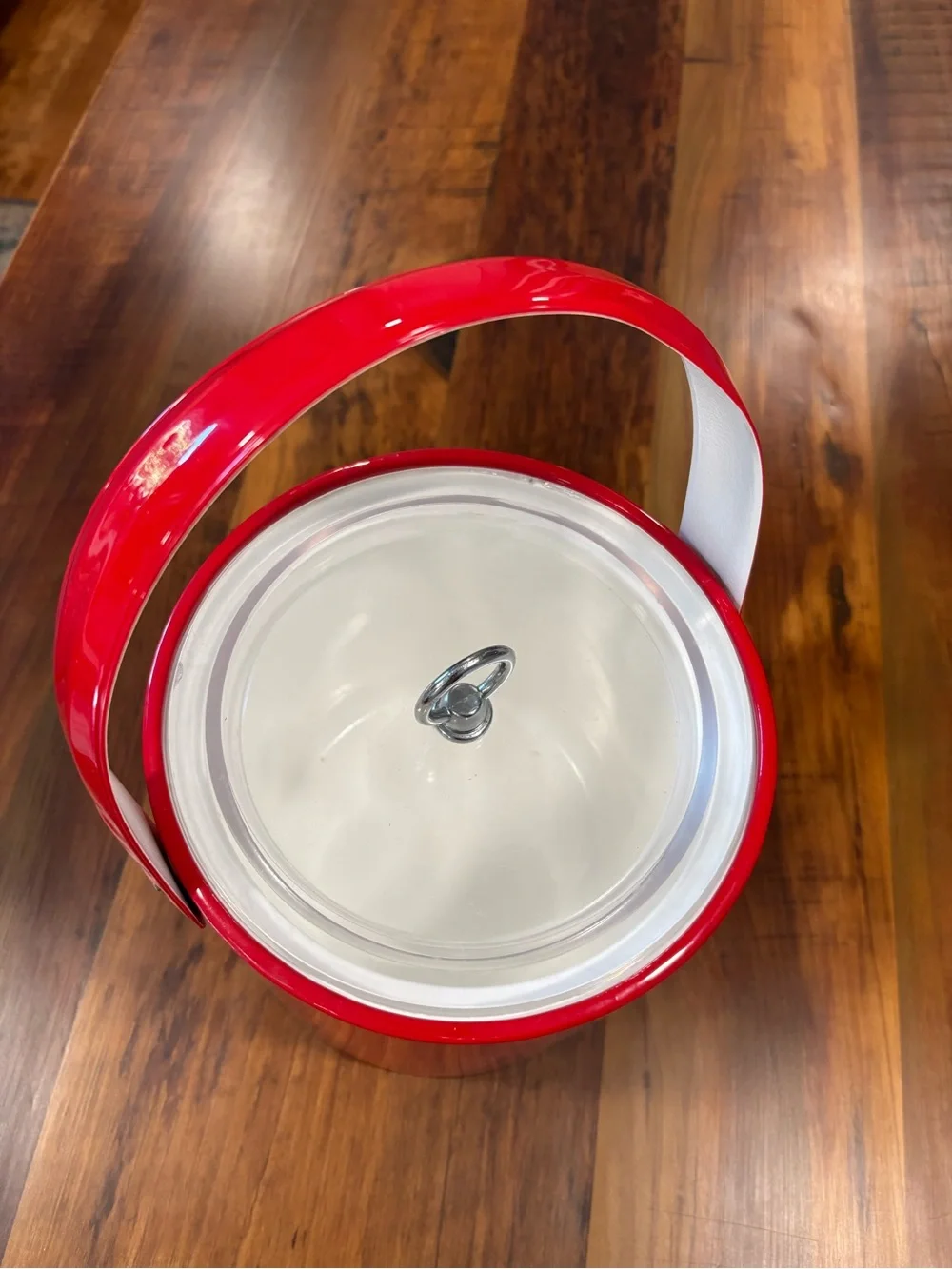 Vintage Georges Briard Red & White Ice Bucket